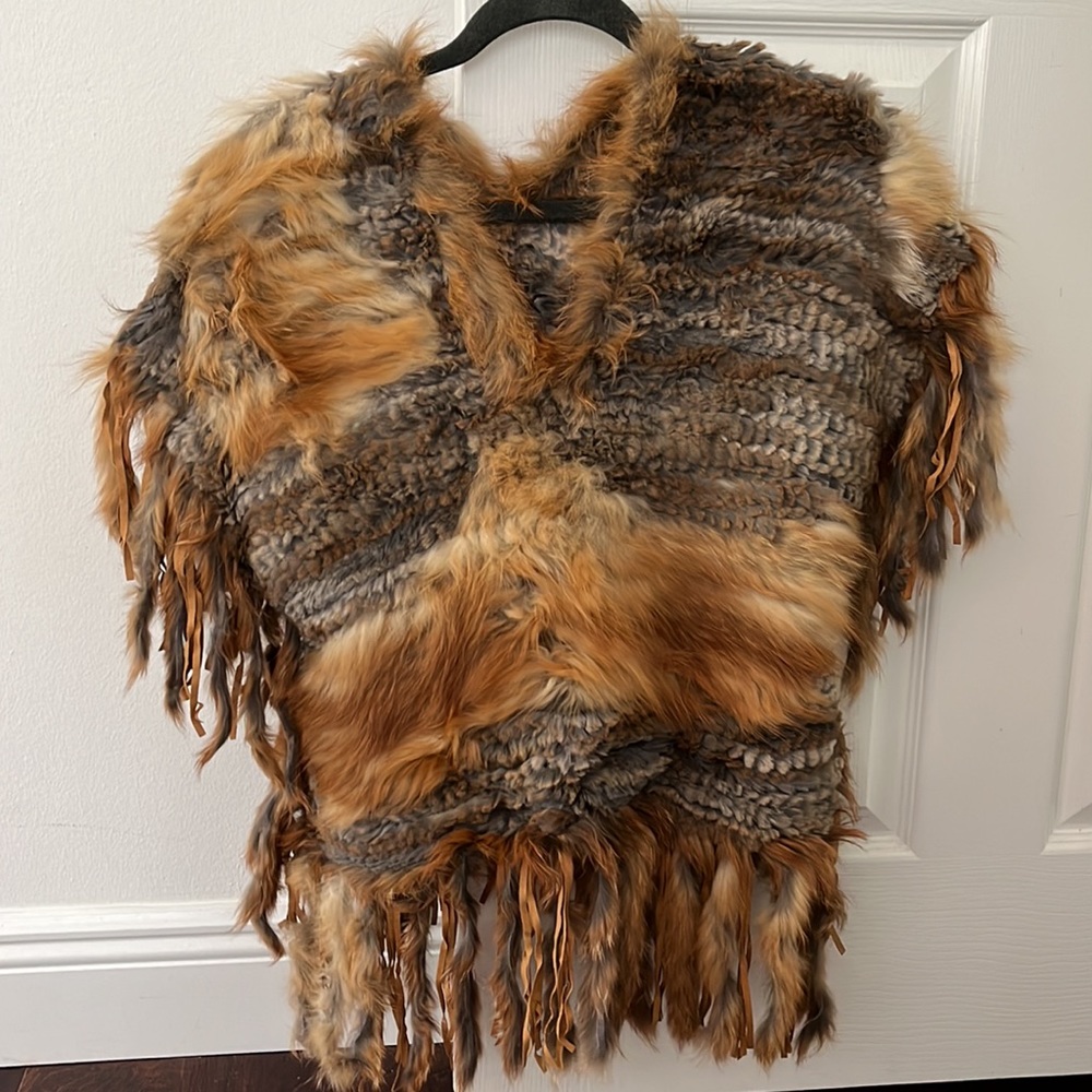 Vintage fur poncho